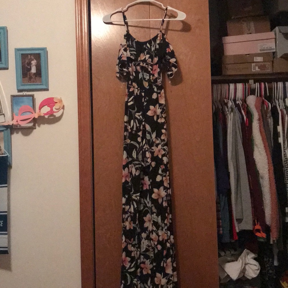 Maxi dress with romper shorts